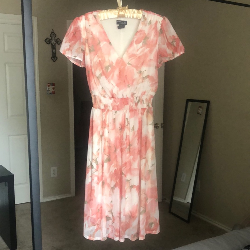 Kate and Lily Floral Pink, White Dress